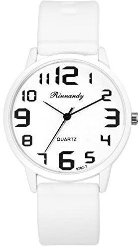 JewelryWe Orologi da polso da Donna, in Silicone, Analogico, al Quarzo,Regalo per Donna Ragazze,Festa dei bambini,Numeri grandi, Impara ora