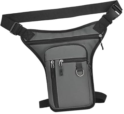 Fenteer Beintasche Motorrad Hüfttasche, Herren Damen Multitaschen Beinbeutel, Taktische Tasche Gürteltasche Outdoor-Werkzeugtasche Fahrrad Multifunktionstasche für Wandern Reiten, GRAU