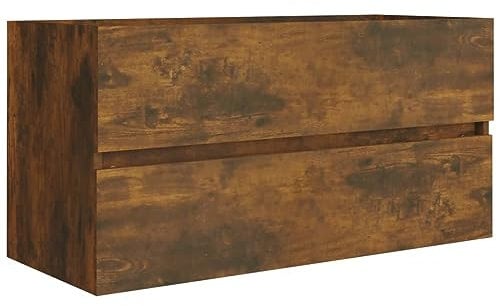 vidaXL Waschbeckenschrank, Waschbeckenschrank mit viel Stauraum, Unterschrank für Badezimmer, Waschtischunterschrank Waschbeckenschrank, Räuchereiche Holzwerkstoff