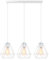 iDEGU 3 Lampes Suspension Luminaire Vintage, 20cm Lustre Industriel en Métal Abat-jour Luminaire Design Cage E27 Éclairage de Plafond pour Salon Cuisine Salle à Manger (3 Lumières, Barre, Blanc)