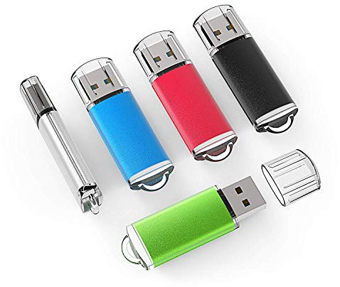 (LOT) 64GB 32GB 16GB 8GB 1GB 64MB 16MB, Metal USB Flash Memory Stick Drive Thumb Pen Storage Data Disk (5 Pack - 1GB)