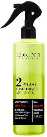 LORENTI TOKYO & SEOUL 2Phase Hair Conditioner 400ml Argan Oil | Haarkur | Sprüh-kur Treatment | entwirrender Leave in Sprühconditioner für normales bis trockenes Haar | Two Phase Conditioner