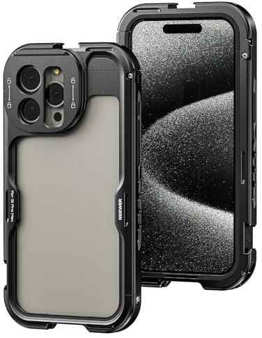 NEEWER 15 Pro Max Käfig Cage[2. Gen.], Quick Release Design Video Rig Stabilizer mit 67mm Filteradapter, 17mm Objektivrückteil, T Mount Objektivadapter kompatibel mit Moment T Serie Objektiv, PA044