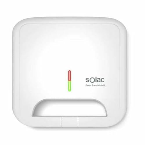 Solac - Sandwichmaker Buon Sandwich II | 2 Sandwiches | 750W | Platten mit Antihaftbeschichtung | Einfach zu Reinigen | Kompakt | Gleichmäßiges Toasten | Betriebskontrollleuchte | Weiß