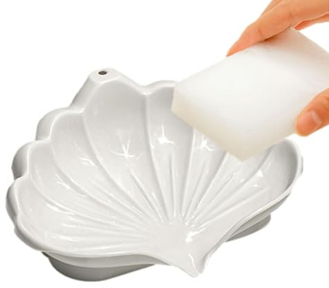 Generic Porte-savon en coquillage de mer | Plat à savon auto-drainant – Étui universel pour savon décoratif et élégant pour douche, voyage, salle de bain, cuisine, ONU2TGMIWY5OR5YI6DQ
