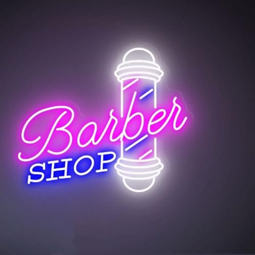 HFHungkeong Panneau lumineux LED à intensité variable rose fluo pour décoration murale et fenêtre de salon de coiffure, en acrylique réutilisable, cadeau pour salon de coiffure, 40 x 34,5 cm