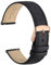 WOCCI 16mm Grace Leather Watch Strap for Ladies, Top Grain Leather, Quick Release Replacement Band with Rose Gold Buckle (Black)