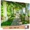 TRIOSK Sichtschutz Garten Deko Zaun Plane Blickdicht groß mit Zaunblende Motiv Pergolaweg Capri Insel Italien für Zaunelement Doppelstabmatten Stabmattenzaun Gartenzaun PVC 250x180 cm