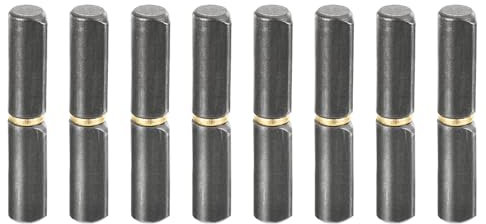 QUARKZMAN 8pz Cerniere Botte Saldabili, 2-3/8 x 6/16 (Lxd) Cerniere Cilindro Staccabili Saldabili Acciaio Carbonio per Rampare Rimorchio Porte Battente Cancelli Metallo, 0.24 Perno OD