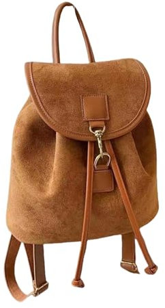 YIMAIWLX Cityrucksack Damen Damen Leder Rucksack Handtasche Vintage Daypack Kleiner Leder Rucksack Handtasche Damen Umhängetasche Arbeitstasche-braun