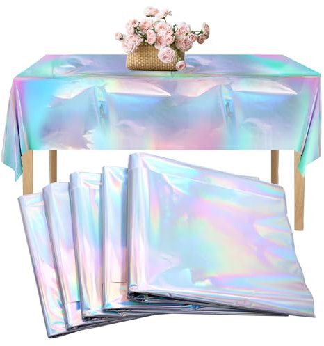 WYYFXY® 5 Stück Bunt Glitzer Tischdecke Plastik 137 × 274cm Einweg Wasserdicht für Party, Geburtstag, Festival - Biertisch