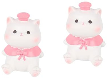 Cabilock 2St Cartoon-Puppendekoration Miniatur-Tierfiguren Dashboard-Tiere Mini-Tierfigur Mini-Katzenmodell House Decoration tortendeko Einschulung kleines Tier schmücken Tierfigur aus Harz