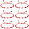 JEYORZY 6 PCS Bracciale Rosso in Cordoncino di Filo Con 7 Nodi, Unisex, Regolabile Per Protezione, Buona Fortuna, Amicizia, Amanti