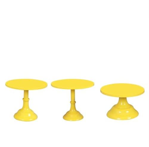Soporte Para Tartas Soporte de metal de hierro for tartas, pedestal redondo, soporte for postres, expositor de magdalenas, utensilios for hornear for cumpleaños, bodas y fiestas Tartera(Yellow)
