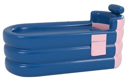 Bañera inflable plegable para baño familiar, bañera portátil inflable con reposacabezas, soporte lumbar y bolsillo de almacenamiento lateral, bañera independiente para el hogar