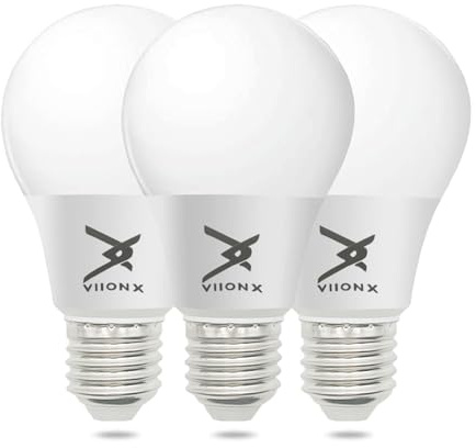 VIIONX Screw Bulb – Non-Dimmable, 8.5W Equivalent to 60W, Warm White 2700K LED Bulbs, 806 Lumens Edison LED Light Bulb, Energy-Saving E27 Bulbs for Lamps (Pack of 3)