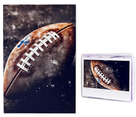Puzzle 1000 Teile Holzpuzzle American Football Fotopuzzle Personalisiertes Bilderpuzzle für Erwachsene Benutzerdefinierte Puzzles Herausfordernde Puzzles für Familie Hochzeitsgeschenk
