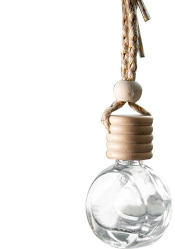 Lunaobrik Leerer Auto-Hängediffusor, Auto-Lufterfrischer-Parfümflasche – Auto-hängende Glasflasche, Minii Leere Hängende Parfüm-Aromatherapie-Flasche