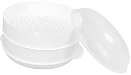 Alipis Microwave Cooking Set Double Layer Pot Vegetable Steaming Basket Microwave Insert c