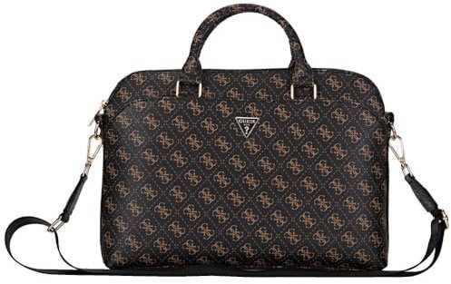 CG MOBILE Sac pour ordinateur portable Guess New 4G avec fermeture éclair et logo triangle 15 (noir), Noir