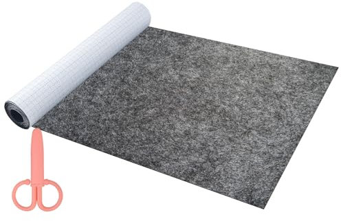LongZYU Fieltro Autoadhesivo 40 x 220 cm, Fieltro Adhesivo Gris Oscuro, Tela de Autoadhesiva, para Forrar Estantes,Posavasos, Cajas,Marcos de Fotos, Patas de Sillas, 1mm de Espesor