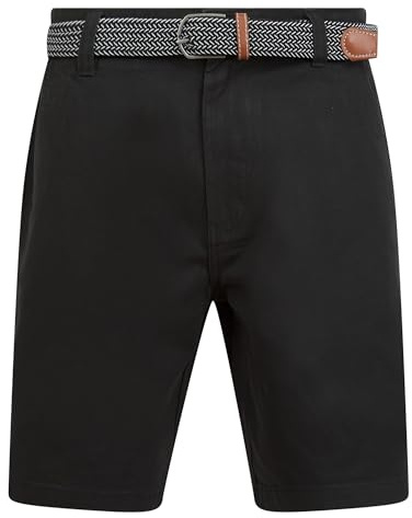 Kensington Eastside Mulligan Cotton Twill Chino Shorts with Woven Belt in Jet Black M