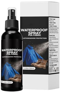 Gvblkq Fabric Waterproof Spray, 120ml Portable Water Shield Solution, Portable Solution, Water-Resistant Coating for Jackets Backpacks Upholstery Tent Sofa Carpet Clothing and Travel Gear