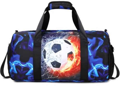 Sporttaschen Kinder Jungen Fußball Trainingstasche Schwimmtasche Schulsporttasche Jungen Reisetasche Kinder 25L Turnbeutel Sporttasche mit Nassfach und Schuhfach