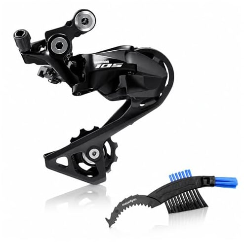 maxxi4you Shimano 105 RD-R7000-SS Schaltwerk 11-Fach kurzer Käfig - Schwarz inkl Fahrrad Kettenbürste