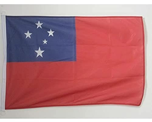 AZ FLAG - Drapeau Samoa - 45x30 cm - Pavillon Nautique Samoan Spécial Bateau Et Extérieur En Maille Bloquée Avec Anneaux Plastiques Intégrés - 30g