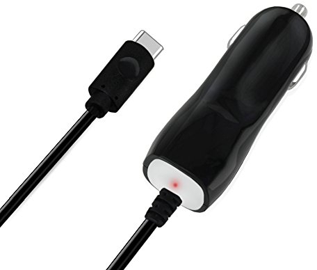 12V/24V Chargeur de Voiture USB C 2000mAh pour Smartphones (p.e. Samsung Galaxy A5 (2017/2018), Galaxy A3 (2017/2018), Galaxy S9, Galaxy S9+, Huawei P9, P10, P20 Lite), Tablettes et Batterie Externe