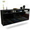 Dekati Sideboard Bellevue hängend (180x77x35cm) Korpus anthrazit matt - Front Hochglanz Schwarz - Push to Open - Leichtlaufschienen