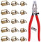 Rustark 30 Pcs 1'' 4/5'' 5/4'' Key Fob Hardware Keychain Split Ring Wrist Wristlets Cotton with Heavy Duty Metal Glass Running Pliers Tools (Bronze)