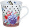 Könitz Viva la Vida Dots Becher, Tasse, Kaffeetasse, Porzellan, Bunte Blumen, 410 ml, 11 1 100 2325