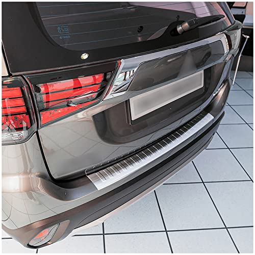 teileplus24 L633 Ladekantenschutz V2A Edelstahl kompatibel mit Mitsubishi Outlander 3 2015- Abkantung, Farbe:Silber gebürstet