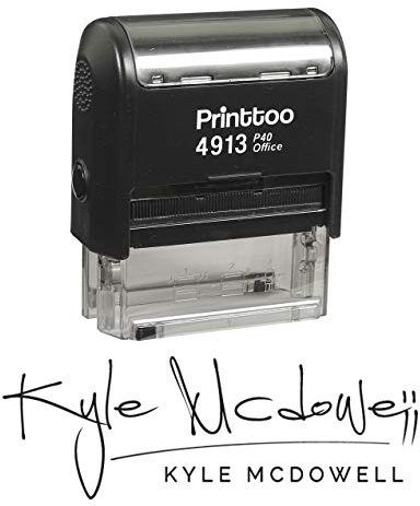 Printtoo Personalisiert schwarz Selbsteinfarben Brauch Benutzerdefinierte Stempel Unterschrift Stempel - 58 x 22 mm