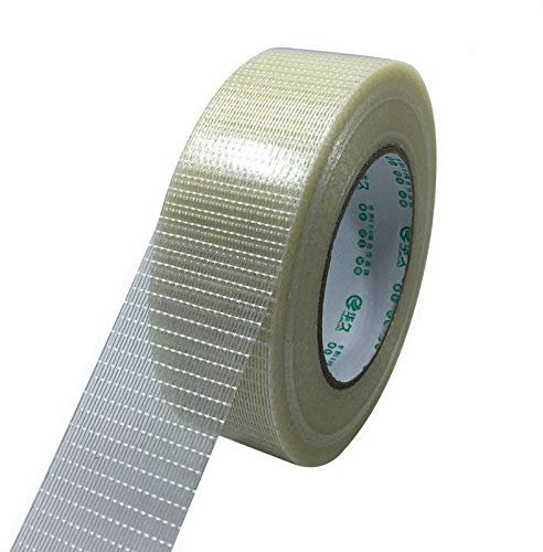 Ruban adhésif en fibre de verre, 18 mm x 20 m, robuste, transparent, en maille de fibre de verre (lot de 1)