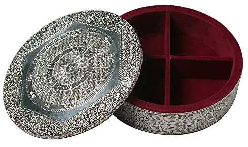 HAB & GUT -BOX019- Schmuckaufbewahrung Sternzeichen rund 17 cm - Handmade Astrologie Horoskop