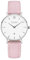 Kistanio Damenuhr Petit Edelstahl Saphirglas mit rosa Lederband SI-WH-L-ZRO