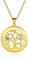 Custom4U Collier Personnalisé 2 Prénoms avec Pierre de Naissance Arbre de Vie Gravé Argent 925