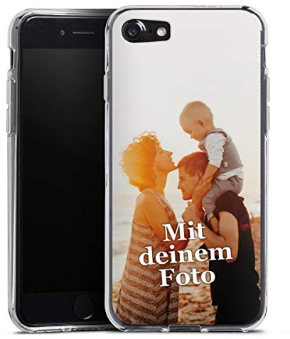 Silikon Hülle kompatibel mit Apple iPhone SE (2020) Case transparent Handyhülle Selbst Gestalten Personalisieren Zum Anpassen