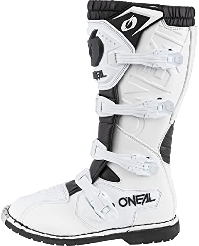 O'NEAL | Motocross-Stiefel | Enduro Motorrad | Komfort durch Air-Mesh-Innenleben, verstellbare Verschlussschnallen, hochwertiges Synthetik-Material | Boots Rider Pro | Erwachsene | Weiß | Größe 44