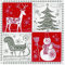 linoows 20 Servietten Weihnachten, Schneemann, Schlitten, Tanne und Hirsch 33x33 cm