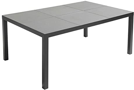 Oviala Tivoli Gartentisch für 10 Personen, Aluminium und Keramik, grau