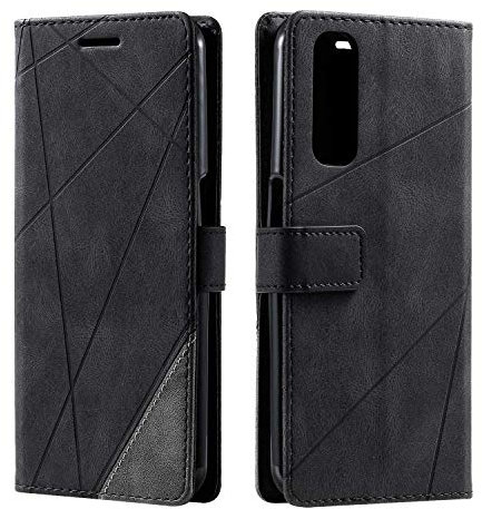 SONWO Coque pour Realme 7 / Realme Narzo 20 Pro, Etui en Cuir PU Portefeuille Housse Fermeture Magnétique und Flip pour Realme 7 / Realme Narzo 20 Pro, avec Fermeture Magnétique, Noir
