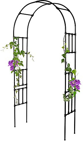 JWW Gartenbogen Rankgitter Rosenbogen Breit 120cm 150cm 180cm 210cm 220cm 230cm 240cm Höhe 240 cm Metall Torbogen Gartendekoration