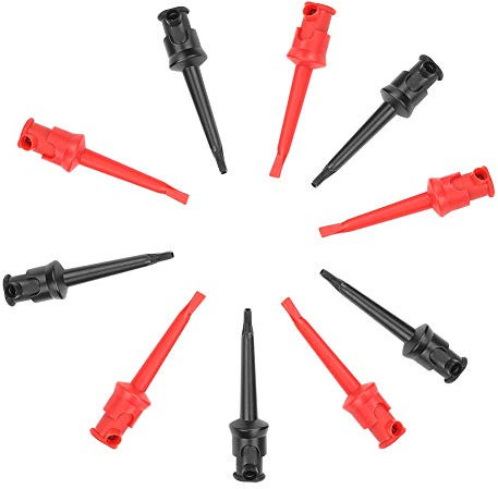 Multimeter-Haken-Clip Ki smd greifer 4 mm / 0,2 Zoll-Port Leistungsstarker Federzug-Testhaken-Clip 10 Stück Kupferspitze für Mini-Elektronik(fünf schwarz fünf Multimètres