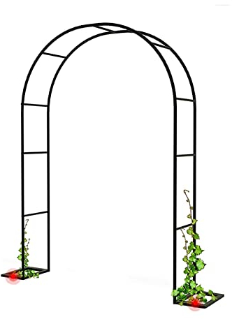 Rosenbogen Aus Eisen, Gartentor Aus Metall, Rundbogen Schmiedeeisen Pflanzen Klettergerüst Rack Für Roses Vines Gartenzubehör, Hochzeitsbogen Eingangstür Im Freien Hochzeit Torbogen Blumenständer