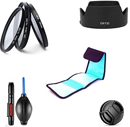 Kamera-Zubehör Bundle Set für Canon RF 24-105mm f/4-7.1 is STM Objektiv mit Canon EOS R RP R5 R6 Kamera inkl. UV CPL ND4 Filter, EW73D Gegenlichtblende, Objektivdeckel, Reinigungsstift, Pumpe