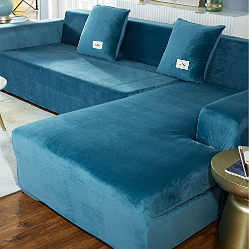 Eck Sofabezug L Form beige für Wohnzimmer,Stretch Sofa überzug für 2 3 4 5 Sitzer,Elastische Sofa Abdeckung Sofabezug Ecksofa Sofaüberwurf Couchbezug für Sektionssofa,Sofa Überwürfe Möbelschut